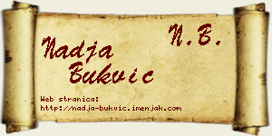 Nadja Bukvić vizit kartica